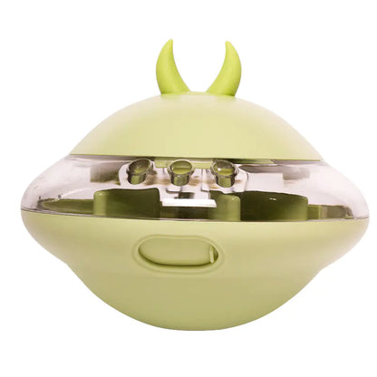Rubber Flying Saucer Leaking Ball Toy for Pets